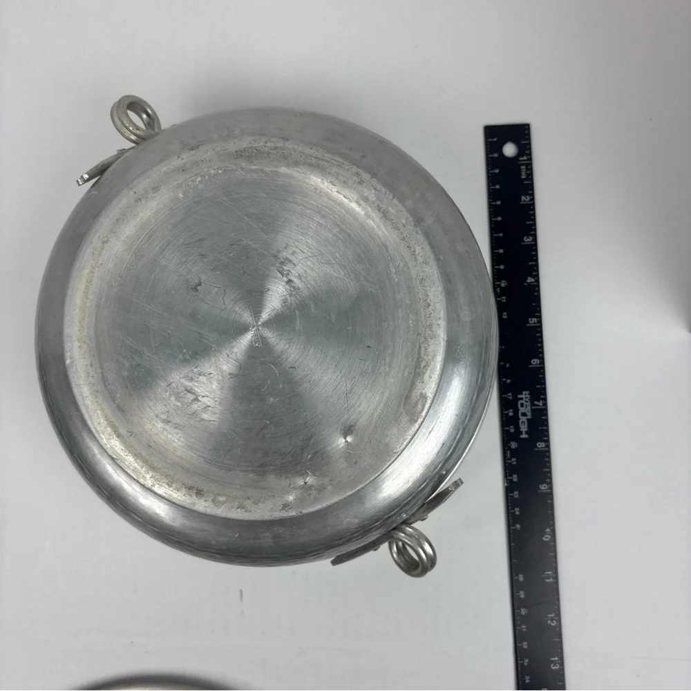 Vintage Made In Italy Hammered Ice Bucket Double Walled Insulated Looped Handle